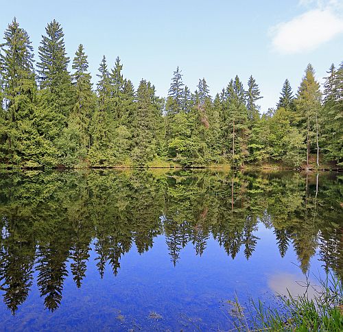 Zatopený lom u Žďáru nad Sázavou.